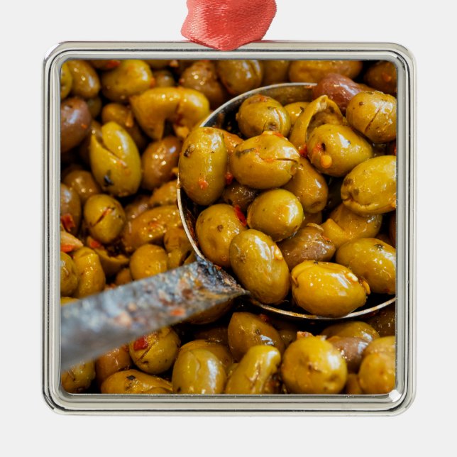 Ornement Carré Argenté Olives épicées Nocellara Etnea (Devant)