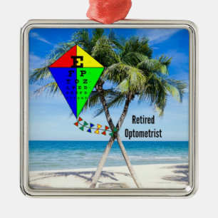 Ornement Carré Argenté Optométriste retraité, Plaque de permis d'Humour