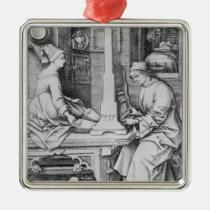 Ornement Carré Argenté Organe positif