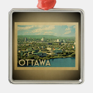 Ornement Carré Argenté Organisation Vintage voyage d'Ottawa Canada