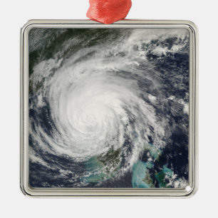 Ornement Carré Argenté Ouragan Jeanne