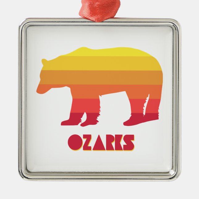 Ornement Carré Argenté Ozarks Bear (Devant)