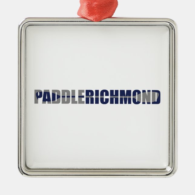Ornement Carré Argenté Paddle Richmond Virginia Kayaking (Devant)