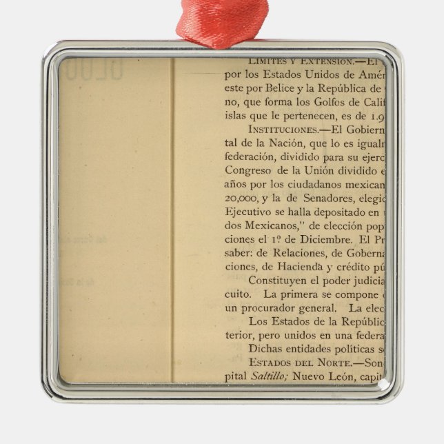 Ornement Carré Argenté Page de titre de l'Atlas mexicain de 1874 (Devant)