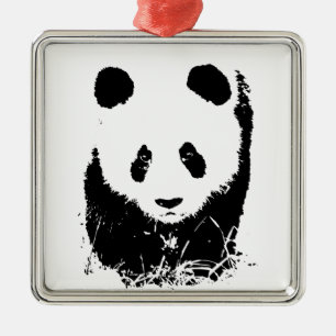Ornement Carré Argenté Panda