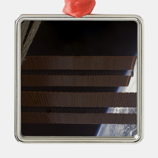 Ornement Carré Argenté Panneau solaire de la Station spatiale internation (Devant)