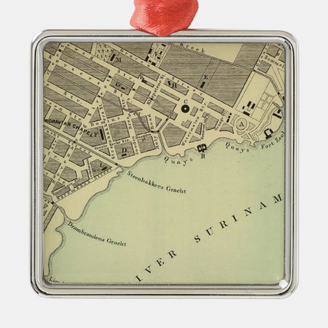 Ornement Carré Argenté Paramaribo Surinam (Devant)