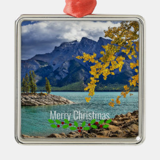Ornement Carré Argenté Parc national Banff, Noël,