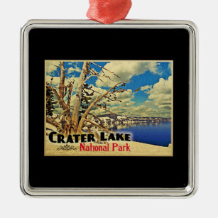 Ornement Carré Argenté Parc national de Crater Lake