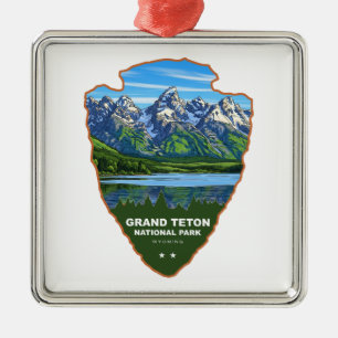 Ornement Carré Argenté Parc national de Grand Teton Wyoming Arrowhead