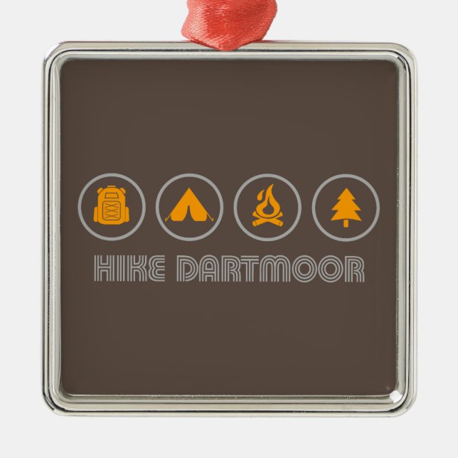 Ornement Carré Argenté Parc national de la randonnée Dartmoor (Devant)
