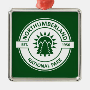 Ornement Carré Argenté Parc national de Northumberland Sun Trees