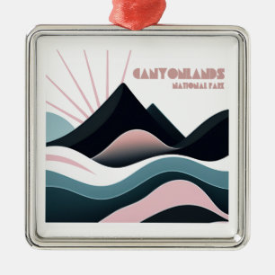 Ornement Carré Argenté Parc national des Canyons Collines colorées