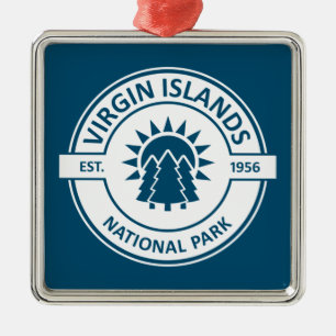 Ornement Carré Argenté Parc national des Îles Vierges Sun Trees