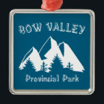Ornement Carré Argenté Parc provincial de Bow Valley<br><div class="desc">Le parc provincial Bow Valley est un parc provincial en Alberta,  au Canada. Établi en 1959 dans l'arc de la rivière Bow à son confluent avec la rivière Kananaskis,  le parc est un parc de nombreux parcs du système de parc Kananaskis Country.</div>