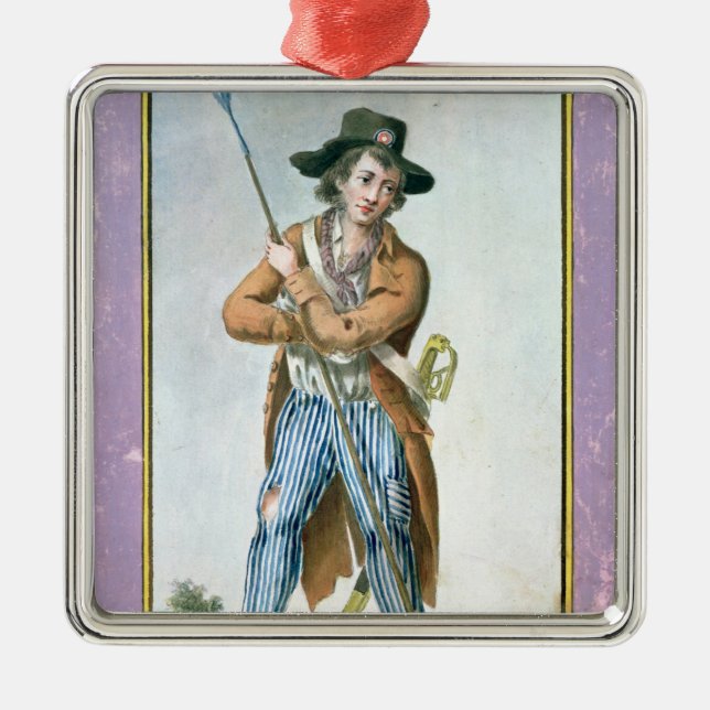 Ornement Carré Argenté Parisien Sans-culotte (Devant)