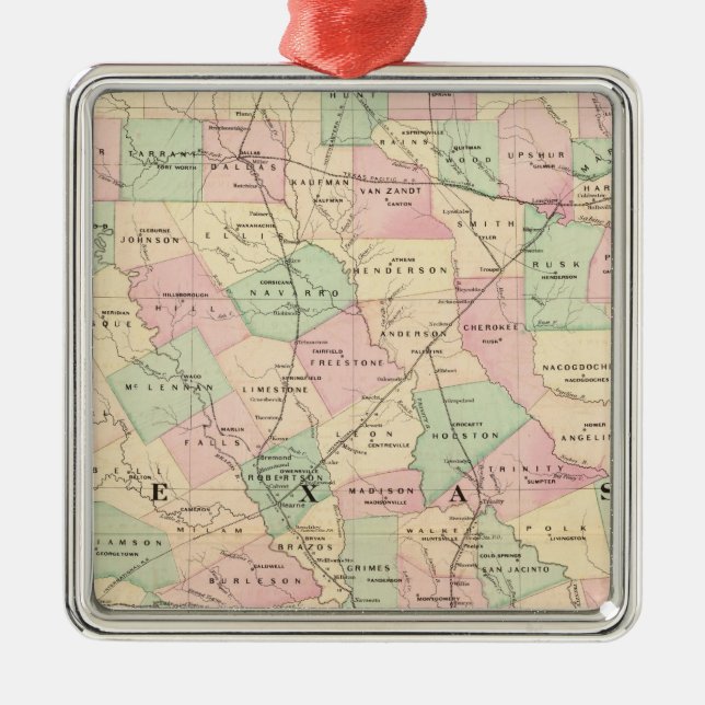 Ornement Carré Argenté Partie du Texas (Devant)