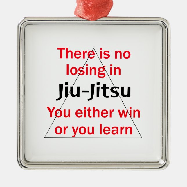 Ornement Carré Argenté Pas De Perte Au Jiu Jitsu (Devant)