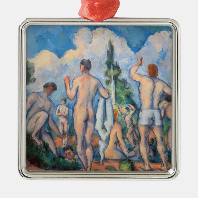 Ornement Carré Argenté Paul Cezanne - Bathers (Devant)