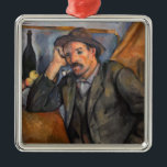 Ornement Carré Argenté Paul Cezanne - Fumeur<br><div class="desc">Fumeur / Homme à la pipe - Paul Cezanne,  Huile sur toile,  1890</div>