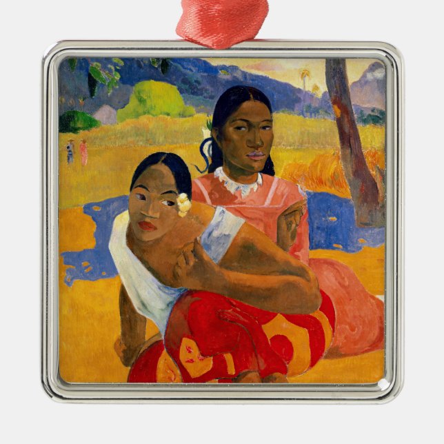 Ornement Carré Argenté Paul Gauguin - When Will You Marry? (Devant)