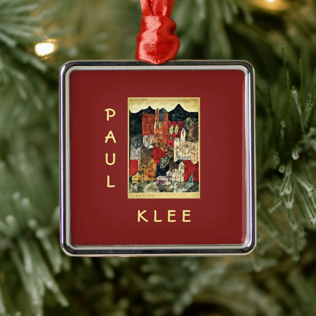 Ornement Carré Argenté Paul Klee - Ville des Églises (Arbre)