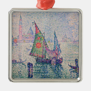 Ornement Carré Argenté Paul Signac - La Voile verte