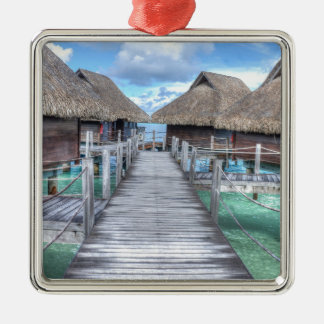 Ornement Carré Argenté Pavillons rêveurs de Bora Bora Overwater de