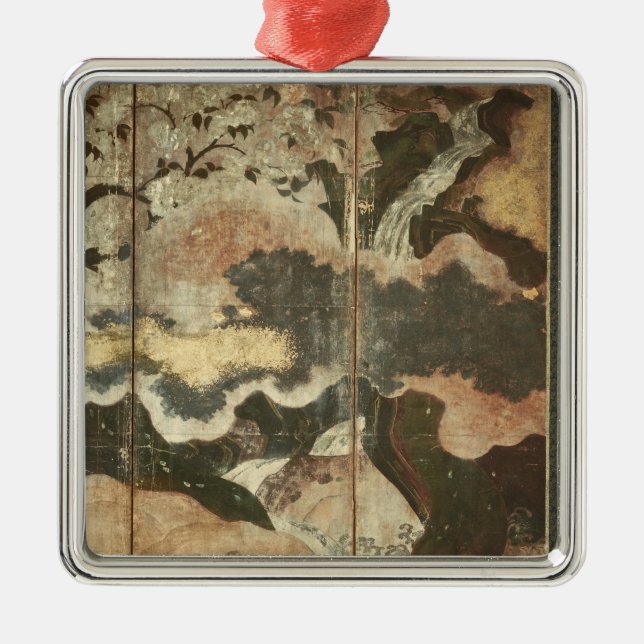 Ornement Carré Argenté Paysage ensoleillé (Devant)