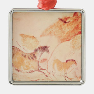 Ornement Carré Argenté Peinture de roche des chevaux, c.17000 AVANT JÉSU