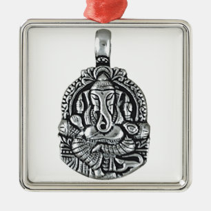 ORNEMENT CARRÉ ARGENTÉ PENDENTIF ARGENTÉ DE GANESH
