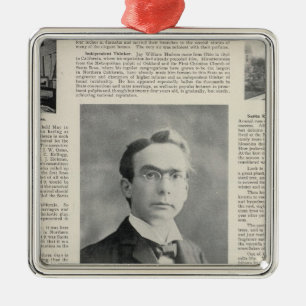 Ornement Carré Argenté Père Noël Rosa, Californie 3