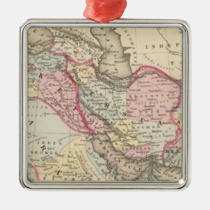 Ornement Carré Argenté Perse, Arabie, Turquie, Afghanistan, Beloochistan