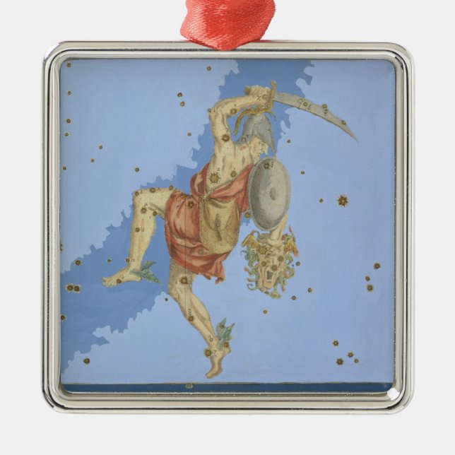 Ornement Carré Argenté Perseus avec la tête de la méduse, de 'Uranometria (Devant)