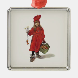 Ornement Carré Argenté Petite fille suédoise de Carl Larsson : Brita