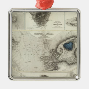 Ornement Carré Argenté Phénomène géologique