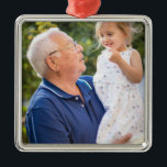 Ornement Carré Argenté Photo simple<br><div class="desc">Ornement simple en métal photo</div>