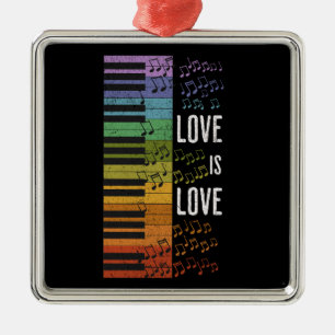 Ornement Carré Argenté piano arc-en-ciel