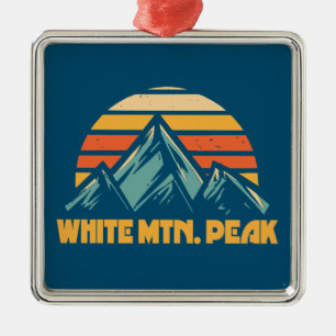 Ornement Carré Argenté Pic White Mountain Californie Turquoise Rétro