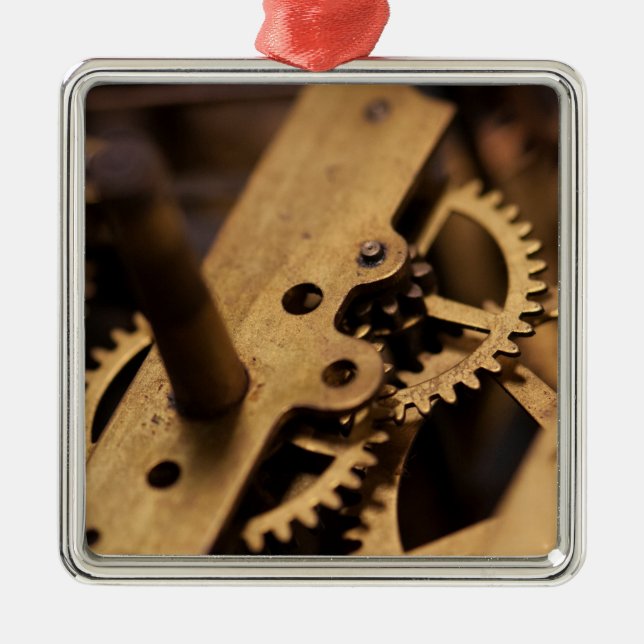 Ornement Carré Argenté Pièces internes de l'Antique Watch (Devant)