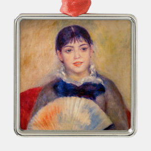 Ornement Carré Argenté Pierre-Auguste Renoir - Jeune fille à l'éventail