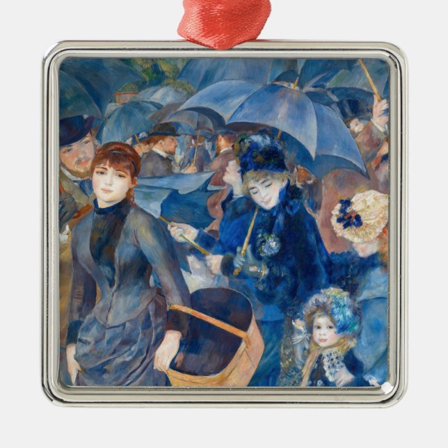 Ornement Carré Argenté Pierre-Auguste Renoir - Les Parapluies (Devant)