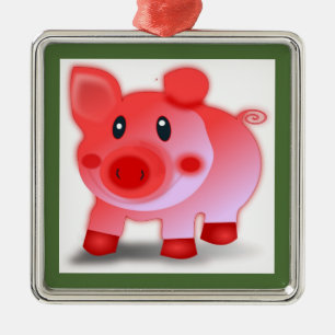 ORNEMENT CARRÉ ARGENTÉ PIGGY PIGLET