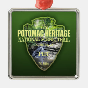 Ornement Carré Argenté Piste du patrimoine de Potomac (flèche)
