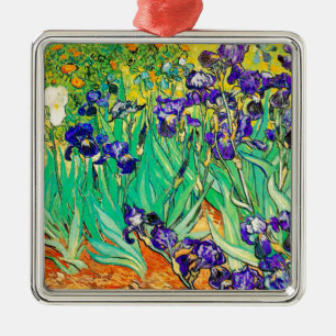 Ornement Carré Argenté PixDezines van gogh iris/st. remy