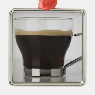 Ornement Carré Argenté Plan rapproché d'une tasse de café