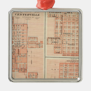 Ornement Carré Argenté Plans de Centerville, Leon, Moulton