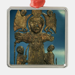 Ornement Carré Argenté Plaque de la crucifixion de St John, 7ème siècle