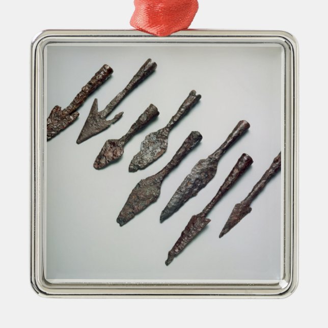 Ornement Carré Argenté Pointes de flèche, âge de fer (fer) (Devant)