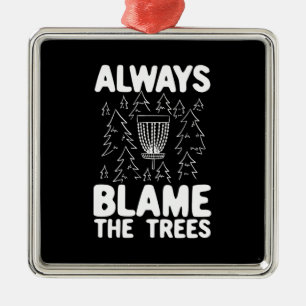 Ornement Carré Argenté Poison de Disc Golf Disc Basket